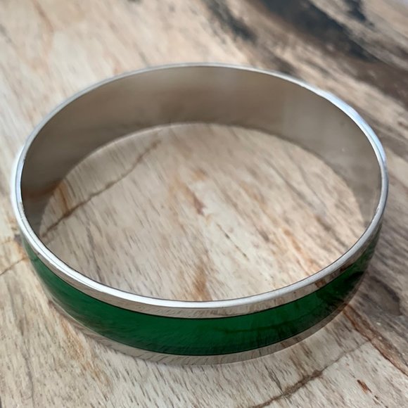 Dyrberg/Kern Aberdare green enamelled bangle bracelet - Picture 3 of 3